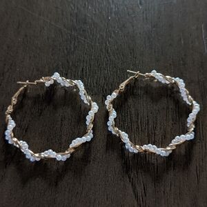 Earrings - Hoops with pearls